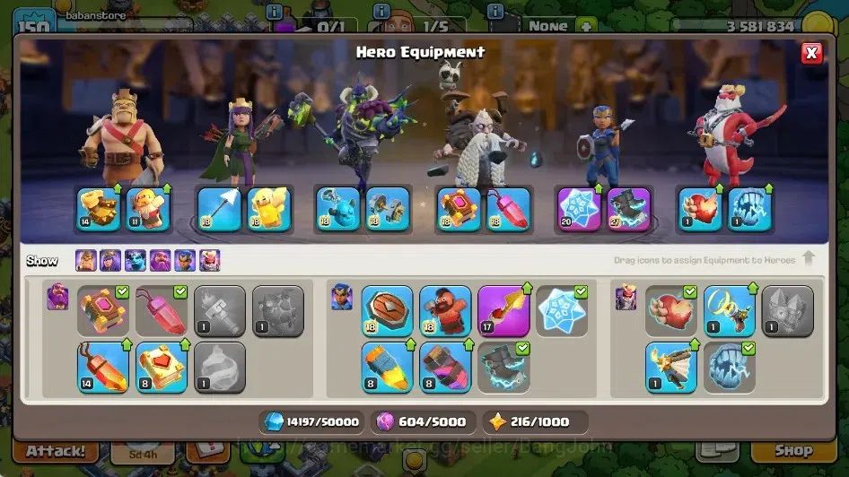 Clash of Clans Accounts Global|TH 17-BH 10|2 Skin Limited|Lvl 150|BK 12,AQ image 15