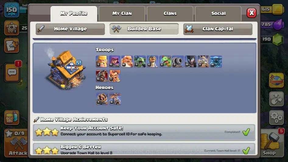 Clash of Clans Accounts Global|TH 17-BH 10|2 Skin Limited|Lvl 150|BK 12,AQ image 9
