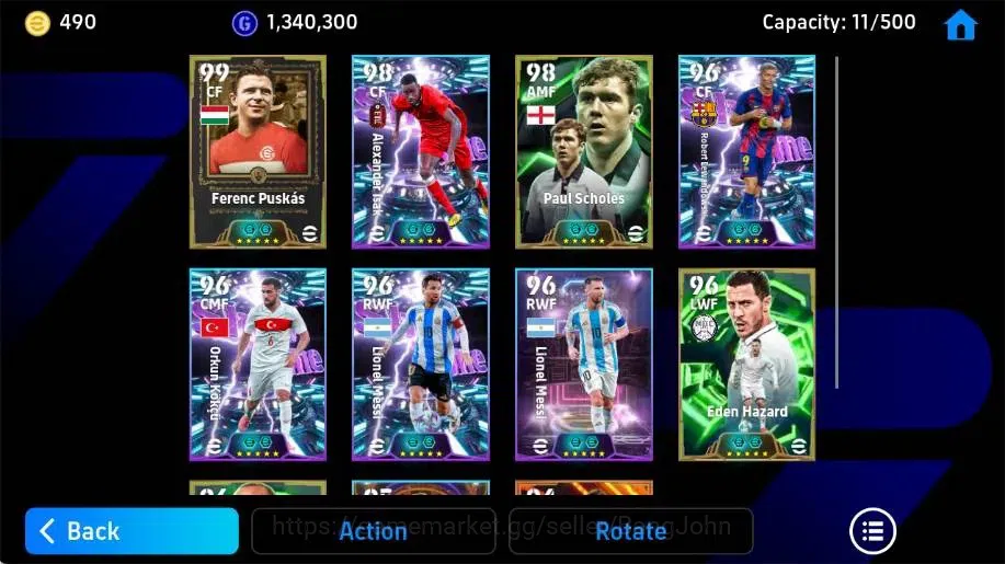 eFootball Accounts Legends & Iconic Players Mobile|PW 3138|K.Kvaratskhella BigT,Paul Scholes Epic,Eden Hazard 3