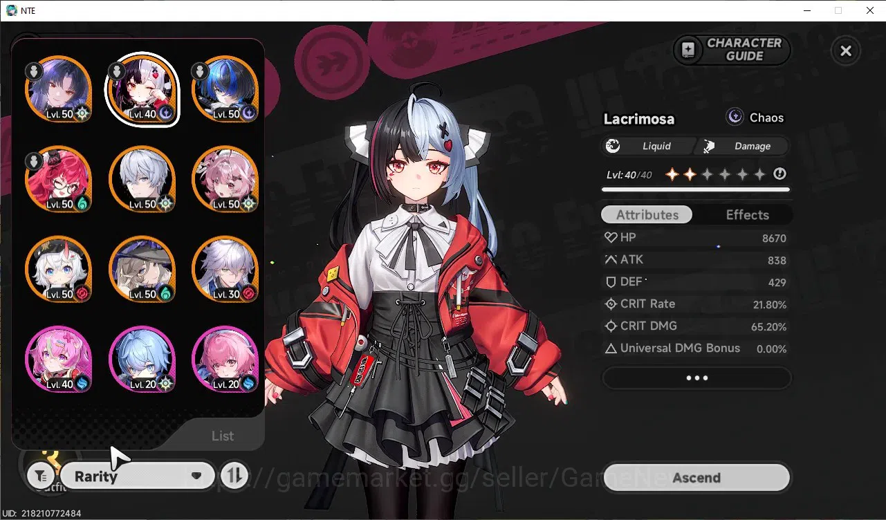 Neverness to Everness Accounts GLOBAL SEA|HL 44|TL 28|8 SSR 3 Limit[Lacrimosa,Hot image 2