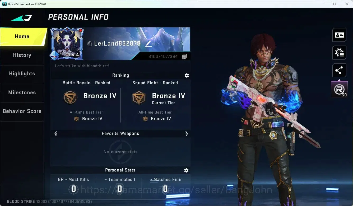 Blood Strike Accounts ASIA | Collab MCX-EVA-00 | Legendary Minigun-Abyss image 2