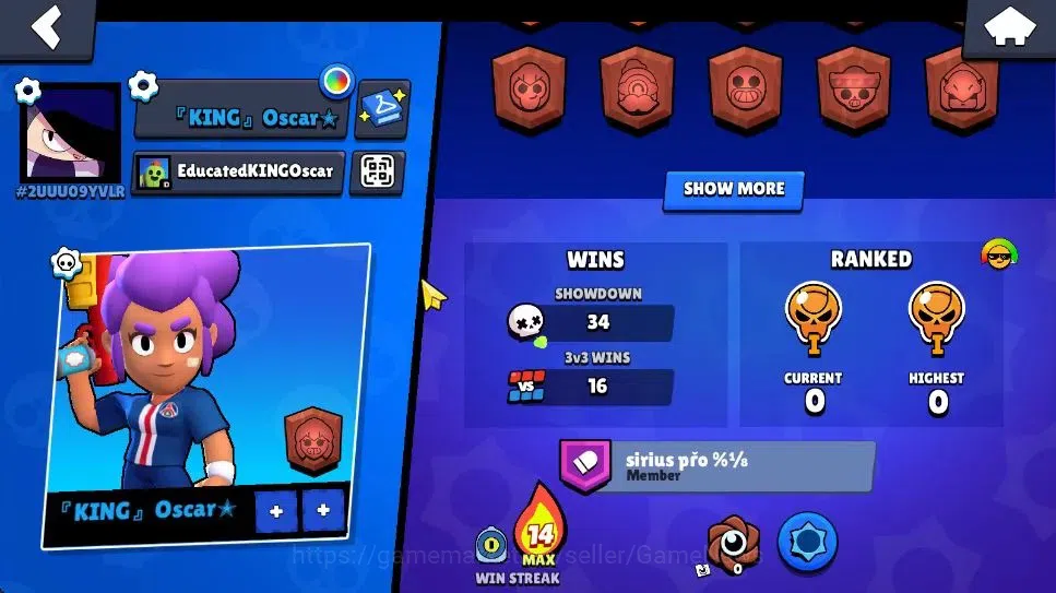 Brawl Stars Accounts 1010 Trophy|4,3K Bling|14 Brawlers 3 Max Lvl [Shel image 3