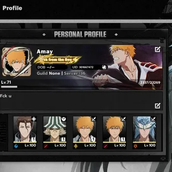 BLEACH: Soul Resonance Accounts Nuverse SEA |Lv.71|9 SSR 8 Sign(Ichigo B1,Aizen B1,IchigoDZ B1,Urahara B1,Byakuya