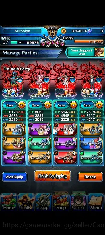 Grand Summoners Accounts Global|Rank 67|11 Ascend| InumutaTW,EmiyaTW,S Miyu image 3