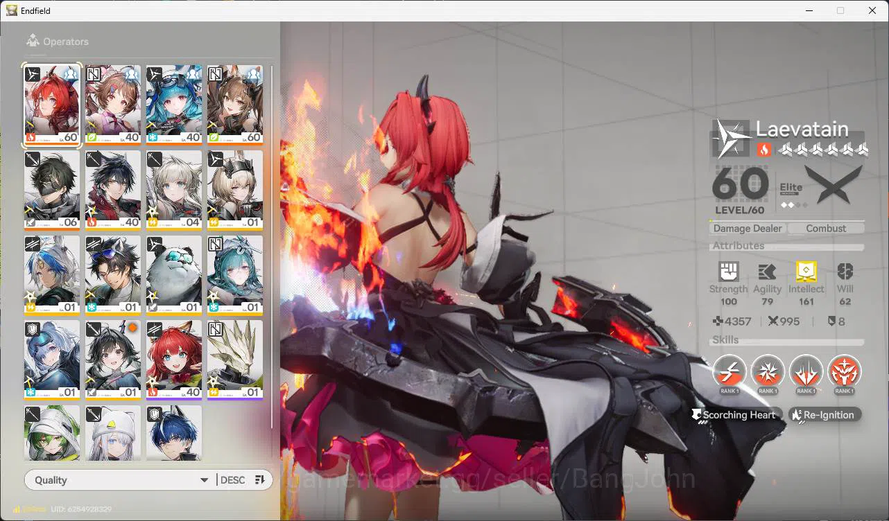 Arknights: Endfield Accounts EU | LVL 48 levatain, Ardelia, last rite, gilberta, WP 6s 7 more detail check SS AKE088B 5