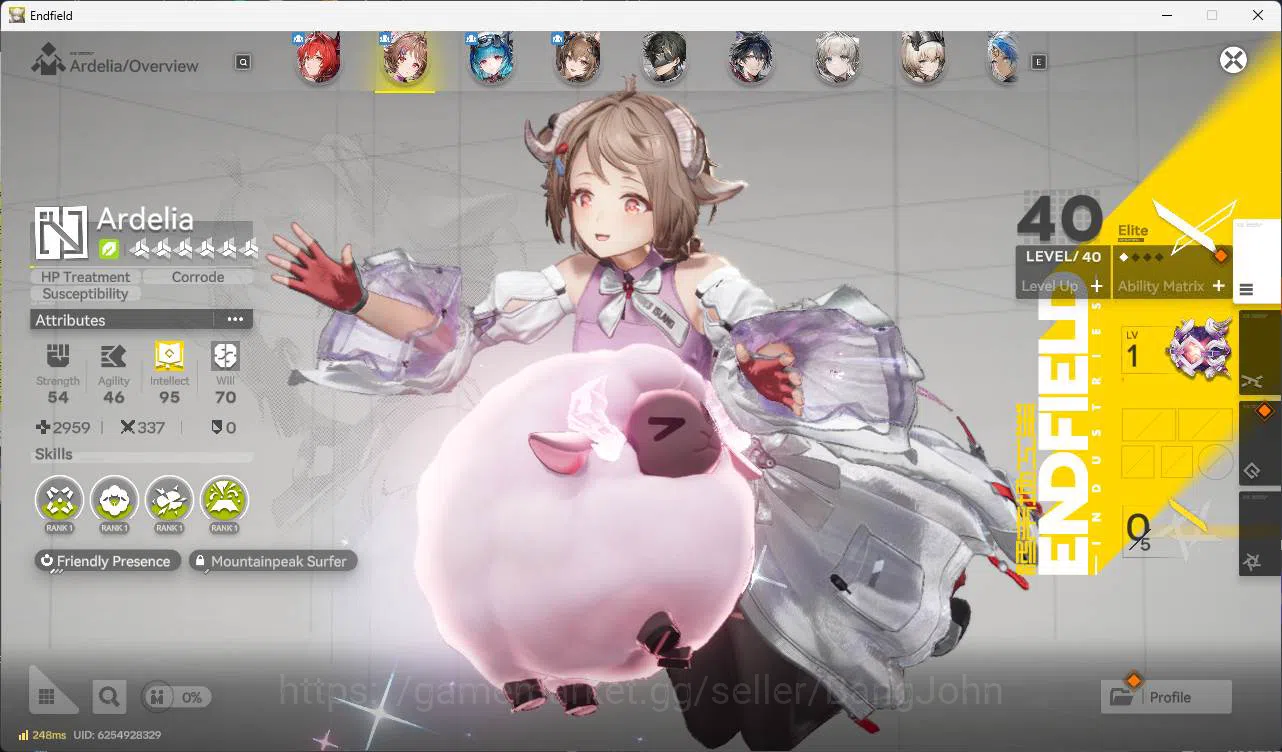 Arknights: Endfield Accounts EU | LVL 48 levatain, Ardelia, last rite, gilberta, WP 6s 7 more detail check SS AKE088B 6