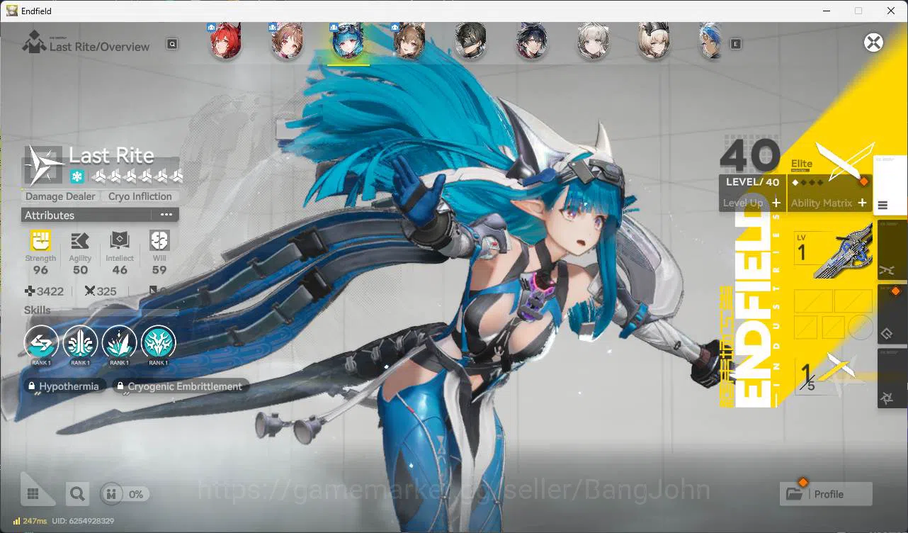 Arknights: Endfield Accounts EU | LVL 48 levatain, Ardelia, last rite, gilberta, WP 6s 7 more detail check SS AKE088B 7
