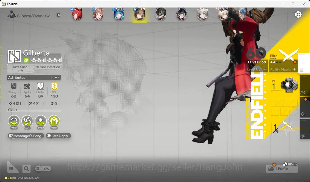 Arknights: Endfield Accounts EU | LVL 48 levatain, Ardelia, last rite, gilberta, WP 6s 7 more detail check SS AKE088B 8