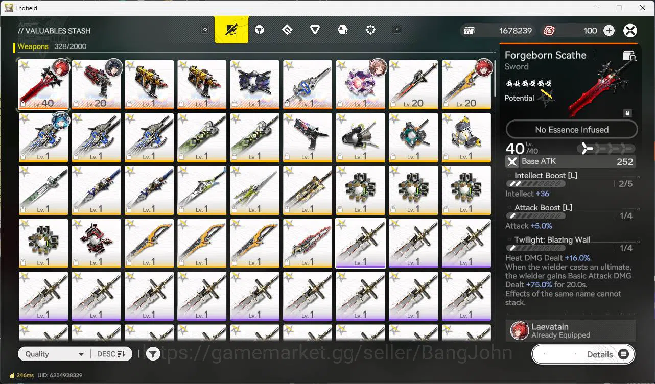 Arknights: Endfield Accounts EU | LVL 48 levatain, Ardelia, last rite, gilberta, WP 6s 7 more detail check SS AKE088B 9
