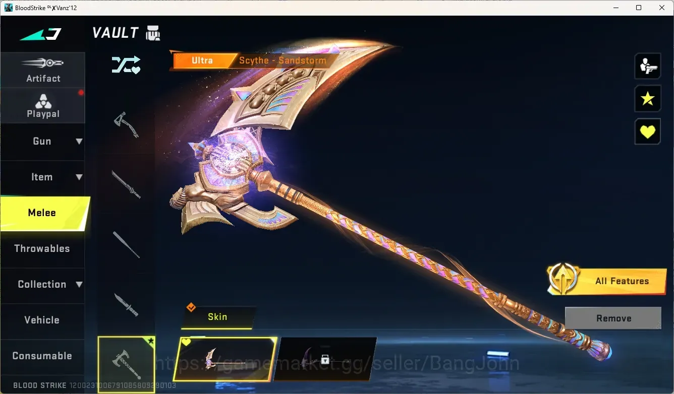 Blood Strike Accounts Others ASIA | 1 Eternal Gun: Desert Eagle | Ultra Melee Scythe - Sandstrome| 2 TR Guns | 1 7DS Gun | 1 1