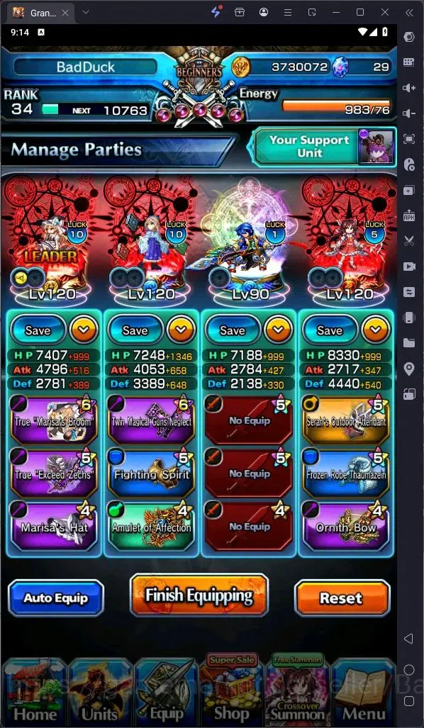 Grand Summoners Accounts Global | Rank 34 | 3 Ascend: Marisa Kirisame LV120 image 4