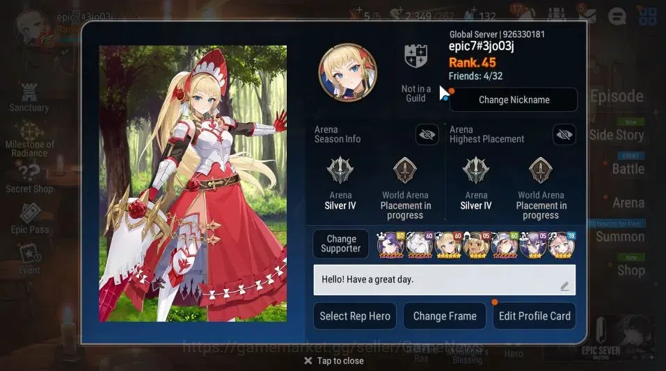 Epic Seven Accounts GLOBAL Unverif|New Era|13 ML[Salome,LOT Scales,CPa image 2