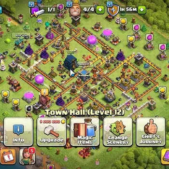 Clash of Clans Accounts High-End LV93 TH 12-BH 6|HH 6|Limited Skin|BK 36,AQ 45,GW 20,MP 27|BM 2|270 Gems|CN OFF|Protect