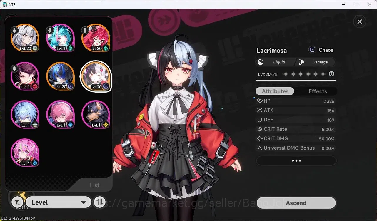 Neverness to Everness Accounts SEA | Lv 7 | 3 S-Class (Lacrimosa, Nanaliy), Daffo image 2