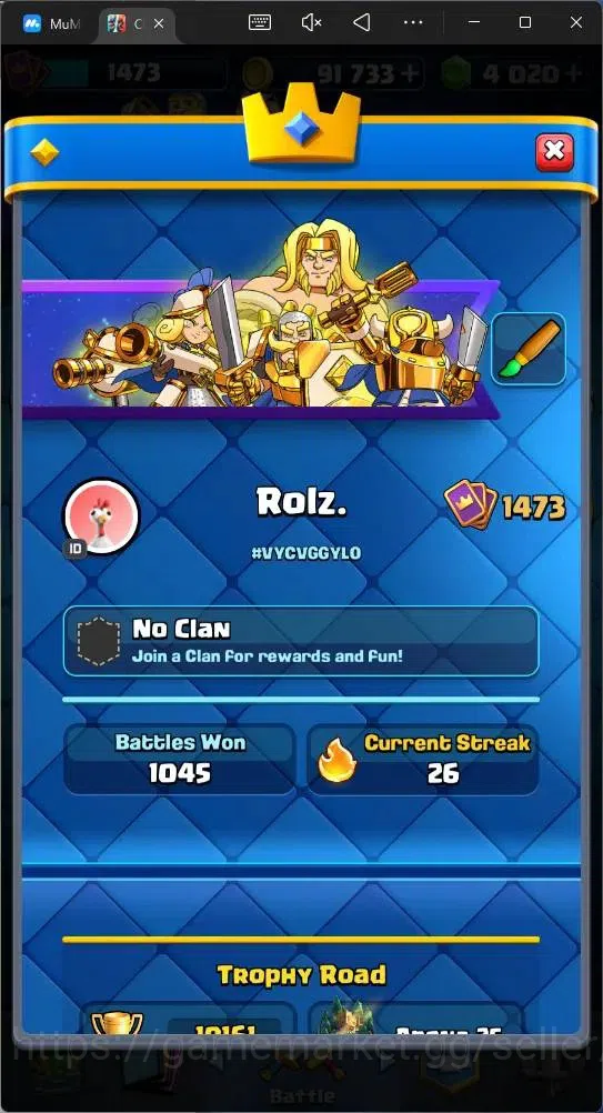 Clash Royale Accounts Mobile |CL 1473|KTL 14|Trophy 10161|Card 121|2 Max image 3