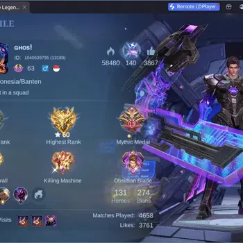Mobile Legends: Bang Bang Accounts Others Global|Hero 131|Skin 274|Legend Alucard|Asp Fanny|Prime Claude|KOF Karina|Clouds