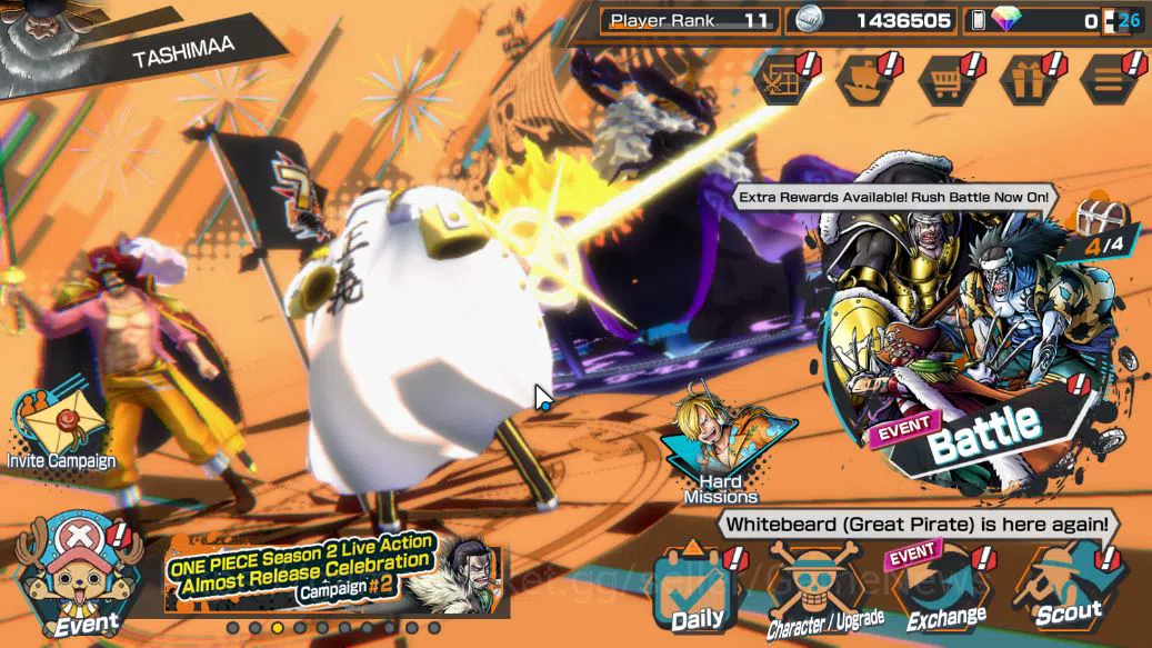 One Piece Bounty Rush Accounts Starter Global|4 EX|5Elders Saturn,BP Kuzan,KOP Gol D.Rogers,[Borsalino]|Rank