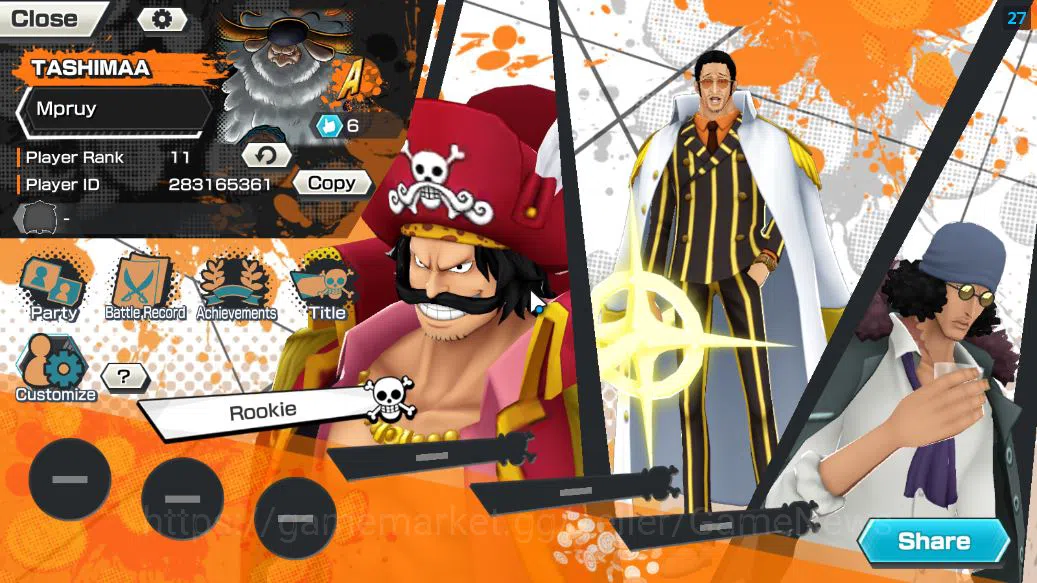 One Piece Bounty Rush Accounts Starter Global|4 EX|5Elders Saturn,BP Kuzan,KOP Gol D.Rogers,[Borsalino]|Rank 2