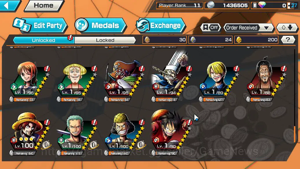 One Piece Bounty Rush Accounts Starter Global|4 EX|5Elders Saturn,BP Kuzan,KOP Gol D.Rogers,[Borsalino]|Rank 9