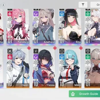 Chaos Zero Nightmare Accounts ASIA|Lv55|7 SSR(ArabellaM1,Adelheid,Rita,Nine,Tenebria,Kayron,Hugo) +8 SR| 1 Combatant +1