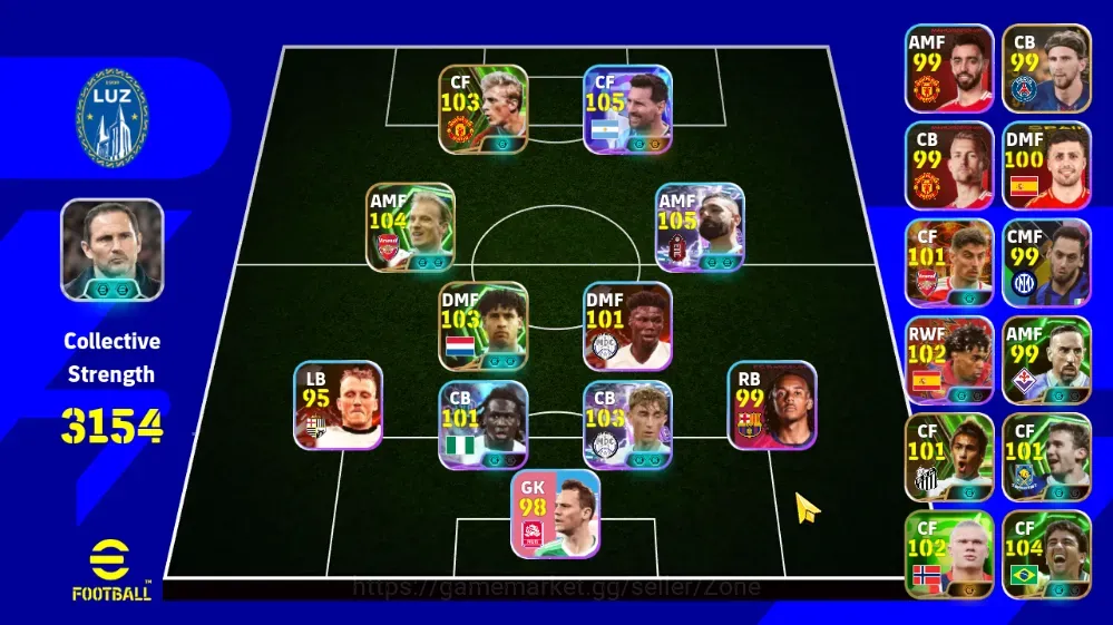 eFootball Accounts Legends & Iconic Players Mobile|PW 3154|Showtime Messi,Salah,Huijsen,Bassey, Epic Bergkamp 1