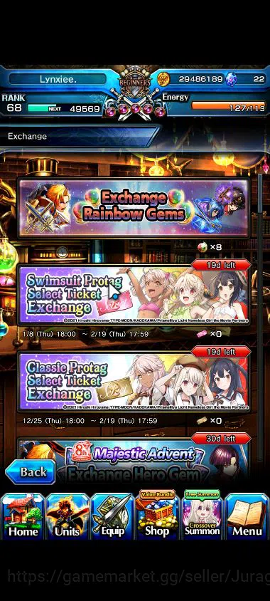 Grand Summoners Accounts Global|Rank 68|12 Ascend |[Kirisame,Chloe,Milim,Su image 8