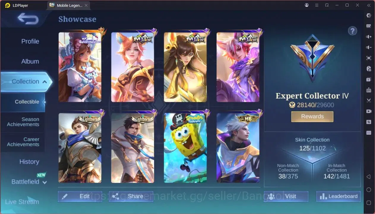 Mobile Legends: Bang Bang Accounts GLOBAL Hero 75 Skin 125|Sandrio Floryn|Meowkin hun image 10