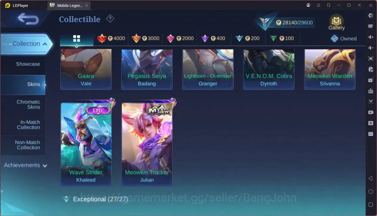 Mobile Legends: Bang Bang Accounts GLOBAL Hero 75 Skin 125|Sandrio Floryn|Meowkin hun image 5