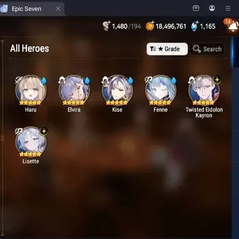 Epic Seven Accounts Starter Global Unverif|Best Starter|2ML(T.E. Kayron,Lisette)|PoH+Bless ON|SS 1.1K|Theater Untouch|Ep2