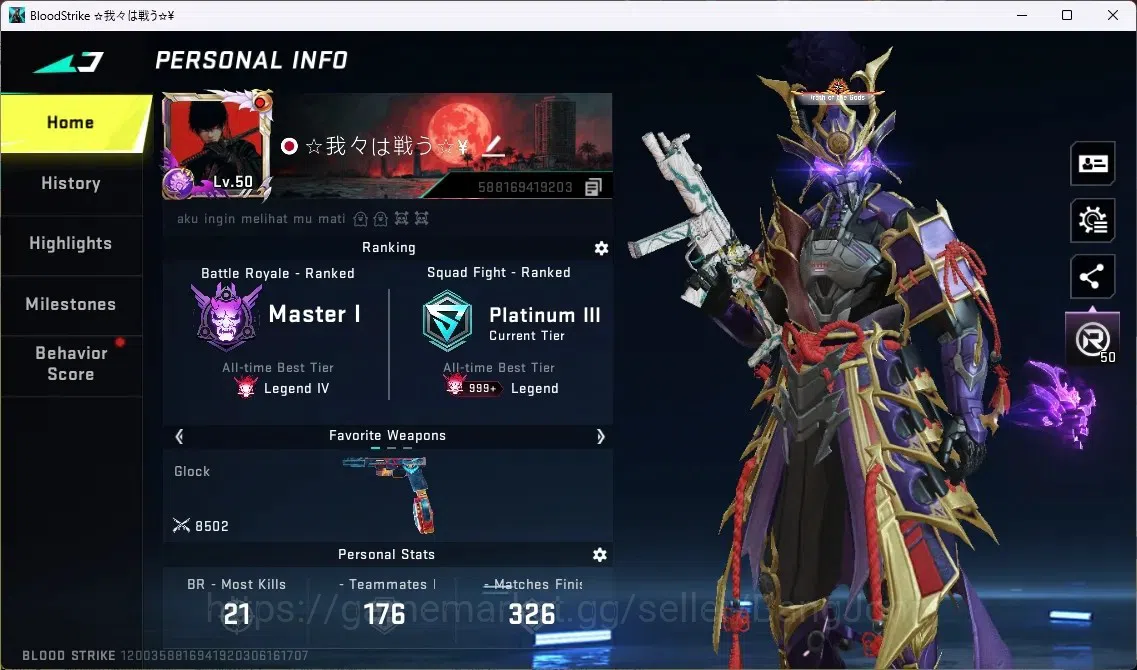 Blood Strike Accounts ASIA | 1 ETERNAL:ZERO - ODASHADOW|1 EVA | 2 TR | 1 image 1