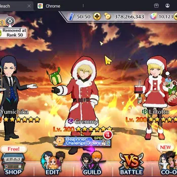 Bleach: Brave Souls Accounts Starter Global |122K BP+10K Orb|Fresh Story|Ichigo DT|Rukia 10th|Aizen 6th| Gremmy,Liltotto