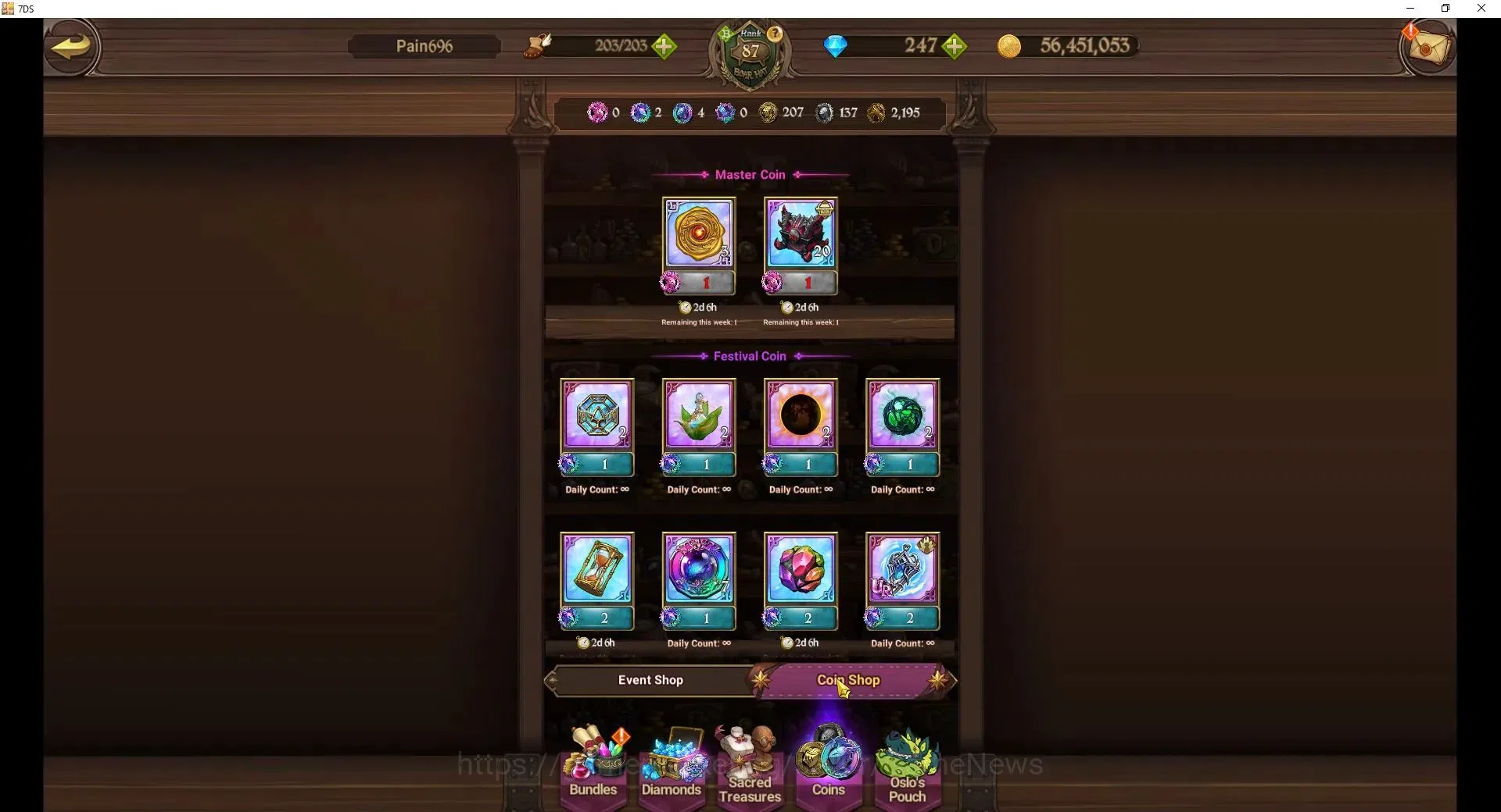 The Seven Deadly Sins: Grand Cross Accounts Endgame Global|5M CC|247 DM|9 LR+7 UR+Manny 16