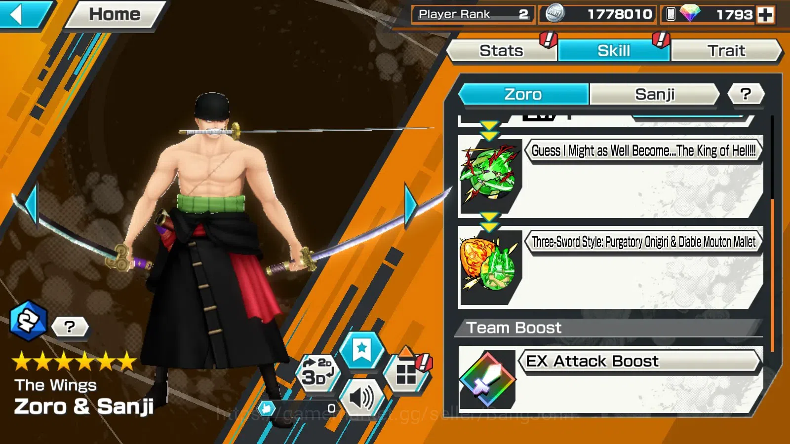 One Piece Bounty Rush Accounts Global | EX 2 | PR 2 | Zoro & Sanji 5*, Kuzan | RD image 5
