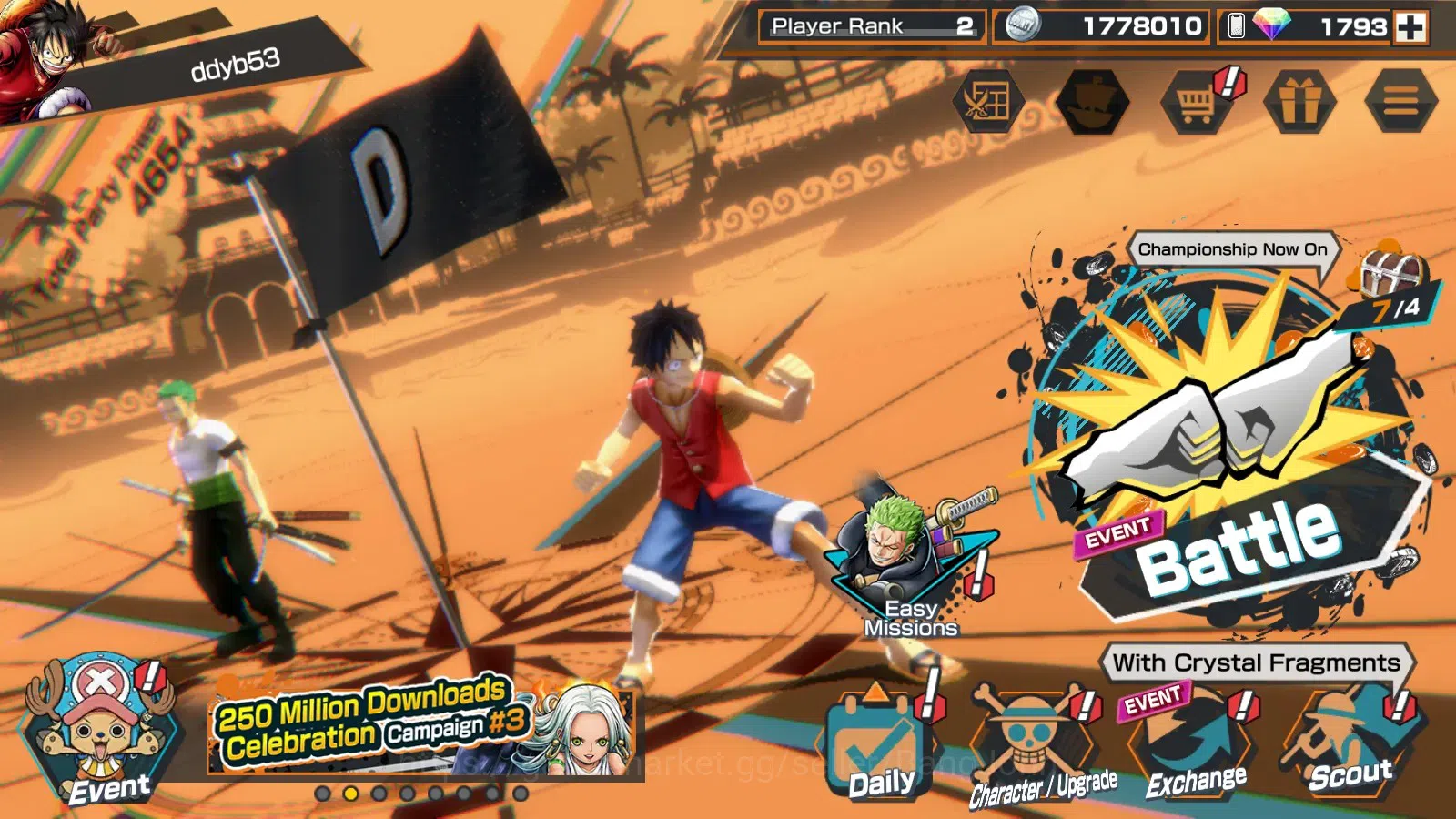 One Piece Bounty Rush Accounts Global | EX 2 | PR 2 | Zoro & Sanji 5*, Kuzan | RD image 7