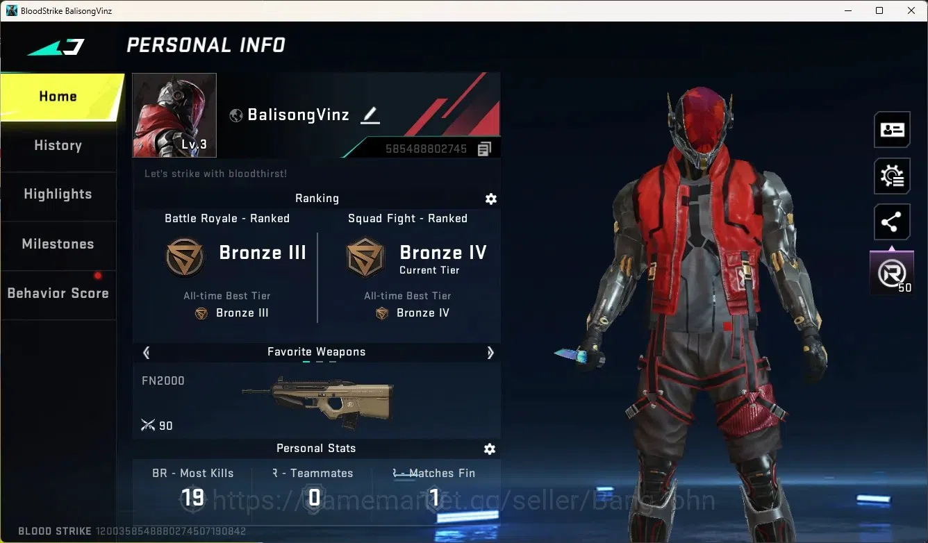 Blood Strike Accounts Rare Skin ASIA|Ultra Melee Butterfly Knife-Synthwave|1 Legendary Gun:M700-Energy Core|Check SS BS2171B 1