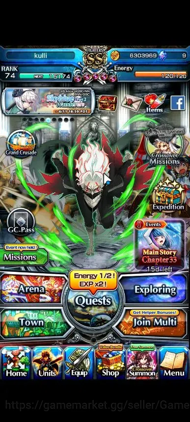 Grand Summoners Accounts Global|Rank 74|21 Ascend+5 TW|(Okarun,Saitama,Fen, image 1