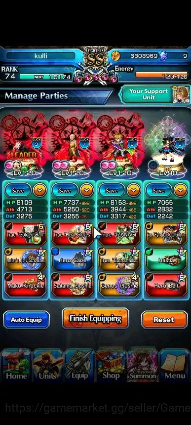 Grand Summoners Accounts Global|Rank 74|21 Ascend+5 TW|(Okarun,Saitama,Fen, image 3