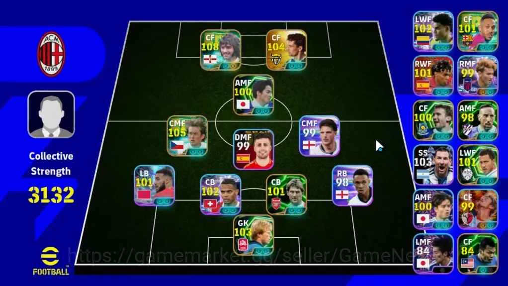eFootball Accounts Legends & Iconic Players Android|Power 3132|11 Epic(George Best,Tomas Rosicky,Roberto Baggio,Kahn),etc|11 1
