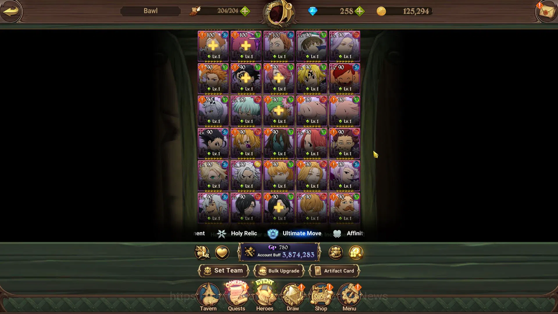 The Seven Deadly Sins: Grand Cross Accounts Midgame Asia|3,8M CC|258 DM|2 LR+8 UR+Collab 6