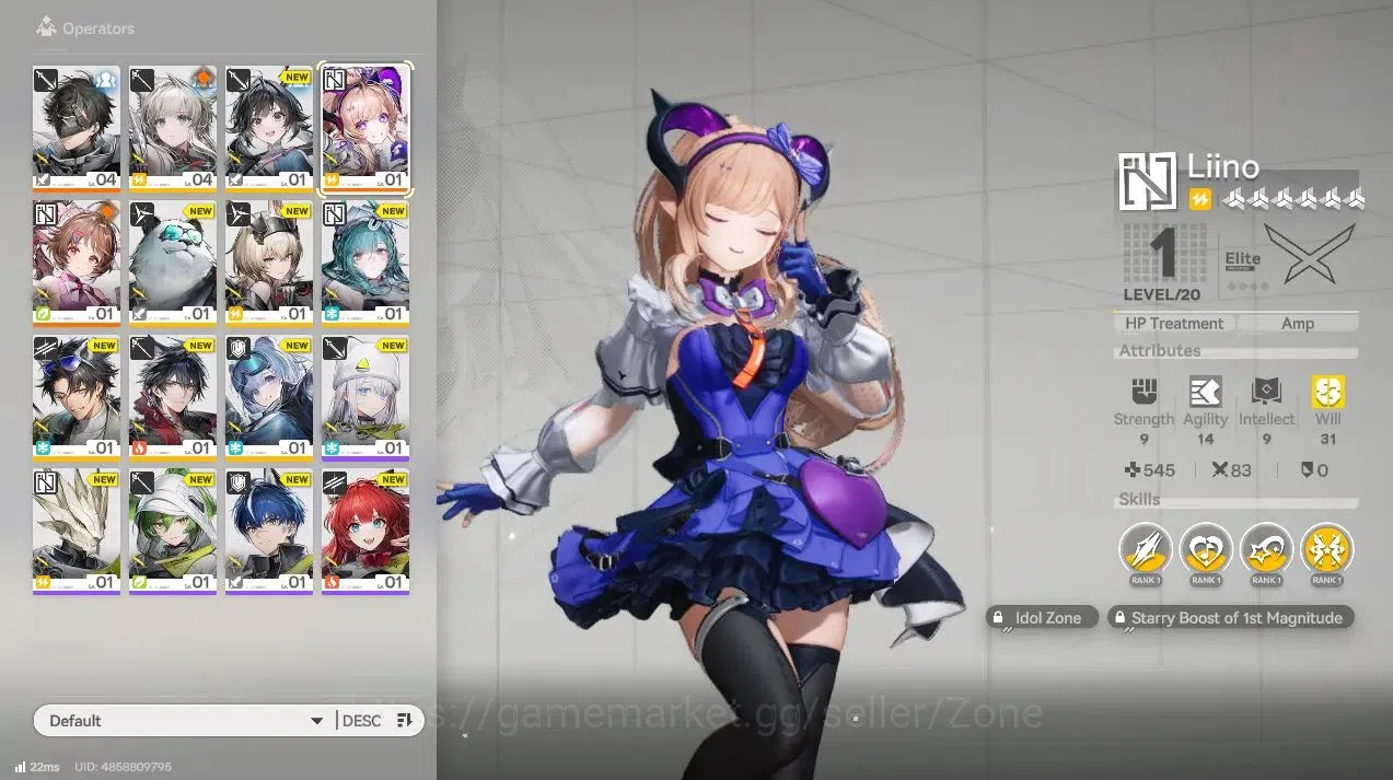 Arknights: Endfield Accounts Asia| Fresh Starter Chapter I Process I1Lim: Liino + Ardelia|350 oro + 1,6K arsenal|Detail 1
