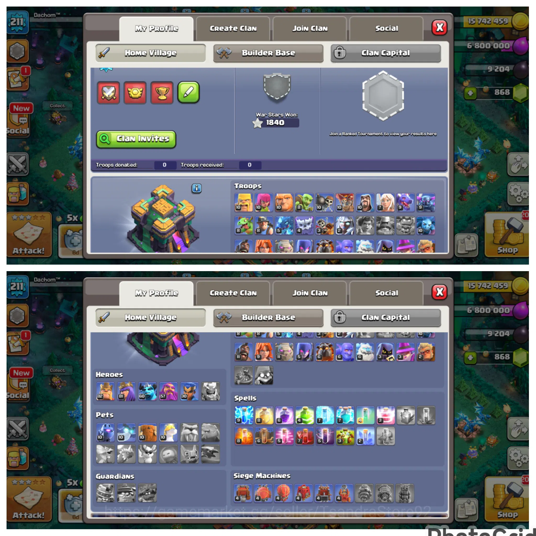 Clash of Clans Accounts High-End FLASH SALE|TH 14 LVL 211 100% Fullymax|BK 83 AQ 82 MP 60 GW 58 RC 30|MANY EPIC MAX|MANY 2