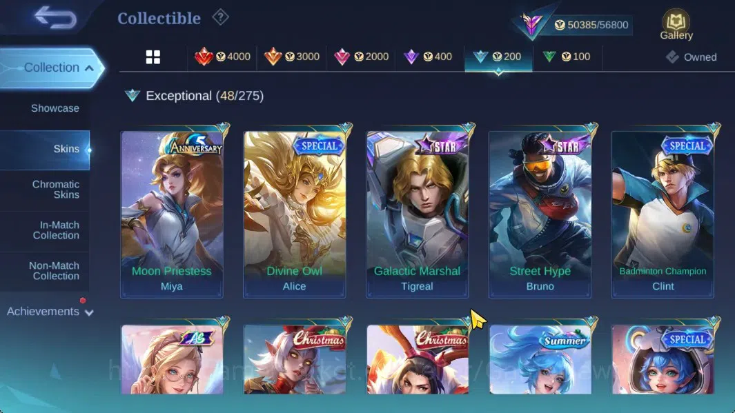 Mobile Legends: Bang Bang Accounts Hero 126|Skin 244|Highest Immo 103|KOF Aurora,Spar image 13