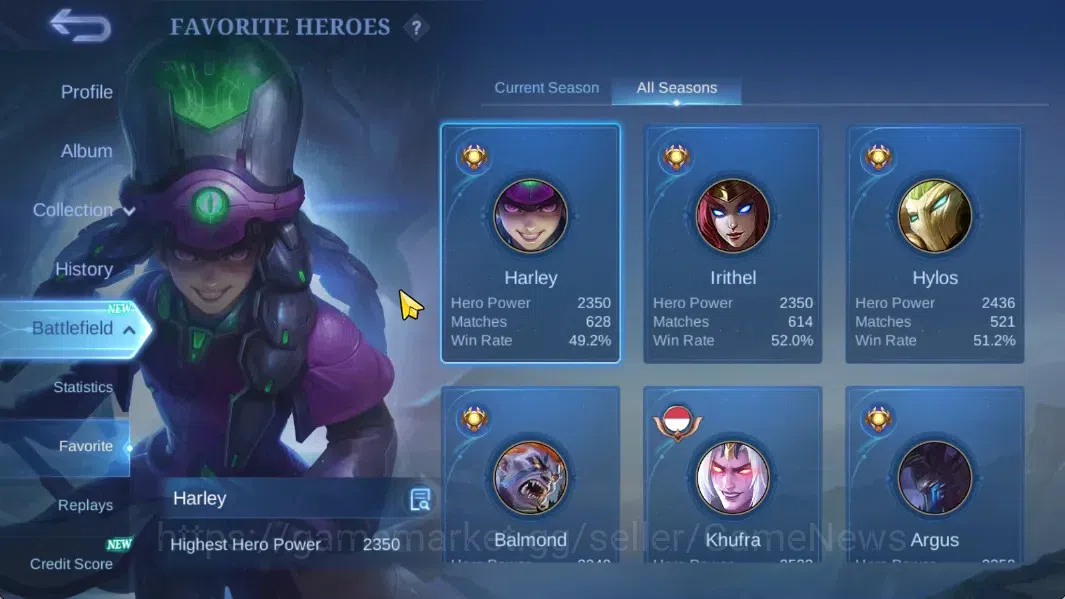 Mobile Legends: Bang Bang Accounts Hero 126|Skin 244|Highest Immo 103|KOF Aurora,Spar image 6