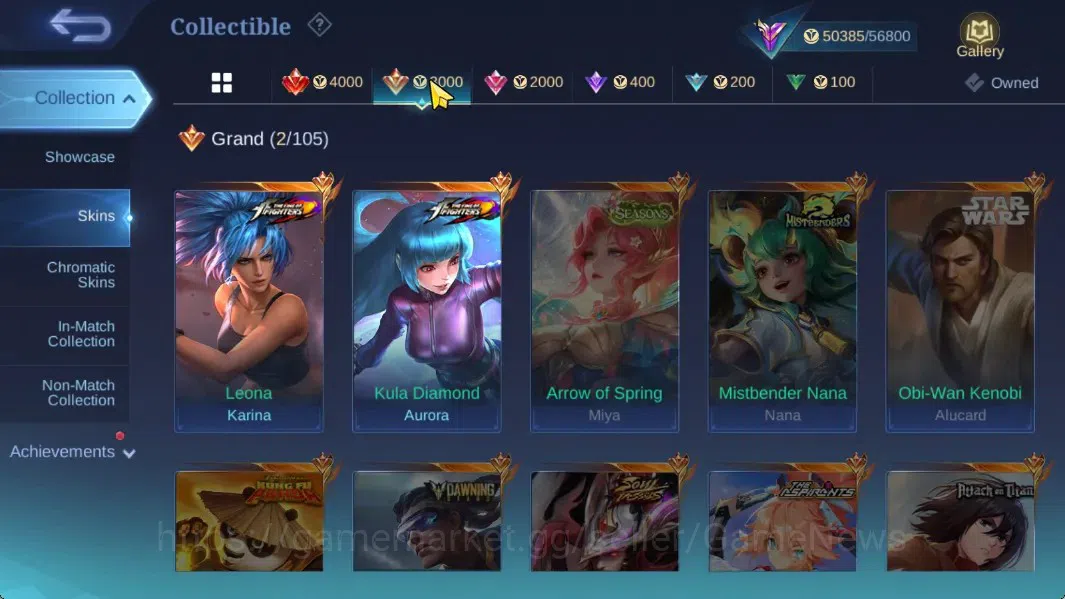 Mobile Legends: Bang Bang Accounts Hero 126|Skin 244|Highest Immo 103|KOF Aurora,Spar image 7