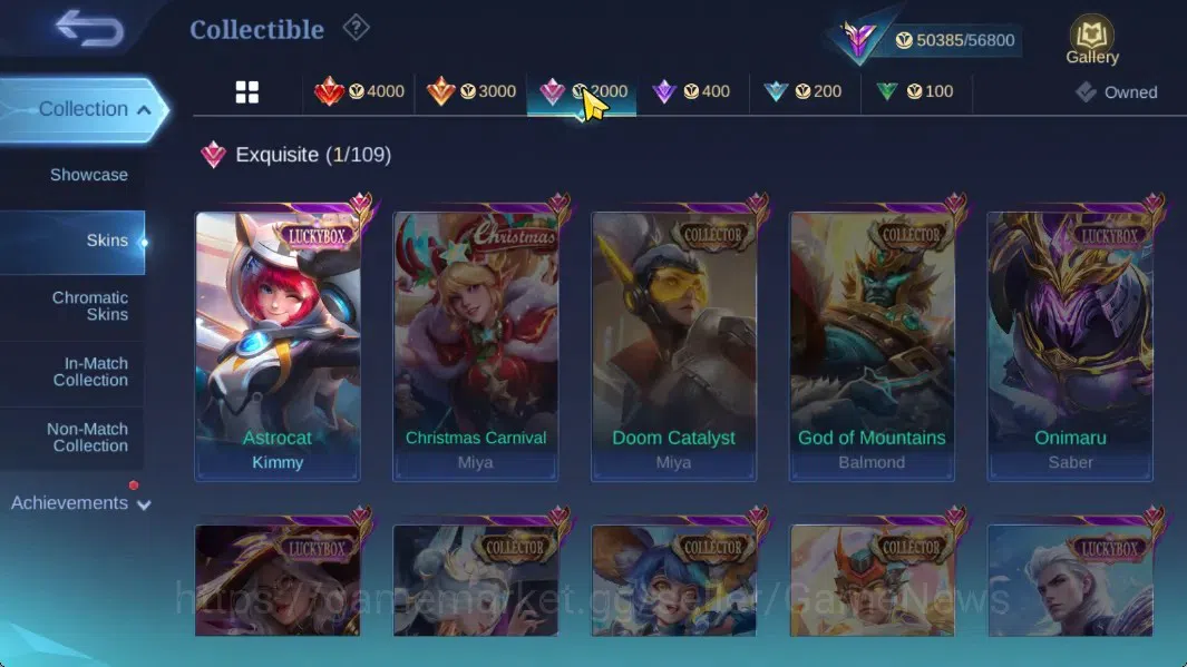 Mobile Legends: Bang Bang Accounts Hero 126|Skin 244|Highest Immo 103|KOF Aurora,Spar image 8