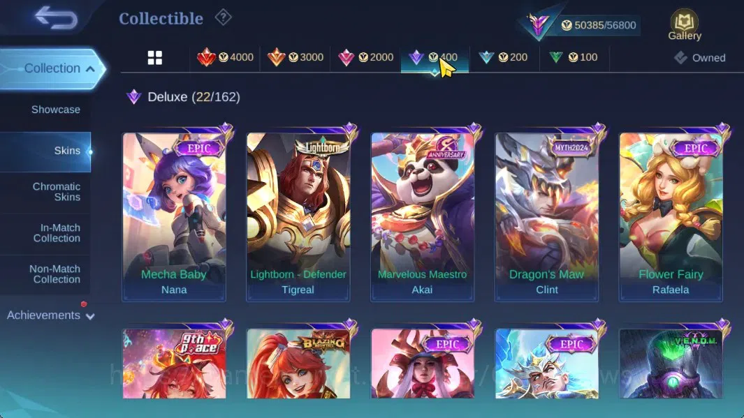 Mobile Legends: Bang Bang Accounts Hero 126|Skin 244|Highest Immo 103|KOF Aurora,Spar image 9