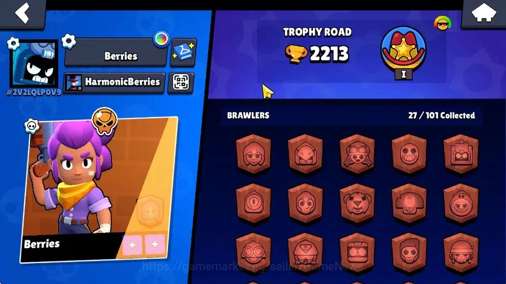 Brawl Stars Accounts 2213 Trophy|23K Bling 135 Gem|37 Brawlers 2 Max Lv image 2