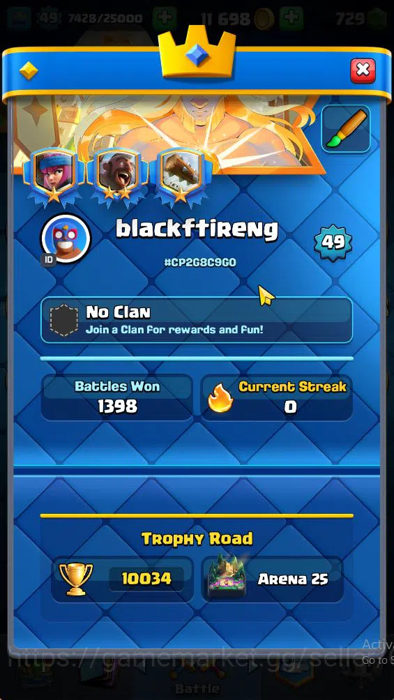 Clash Royale Accounts Midgame Lv 49|Trophy 10151|KTL 14|Limited Skin|Card 121| 2 Hero 13 EVO 8 Champ 21 Legendary 33 Epic 30 2