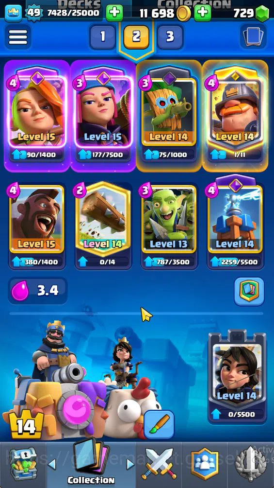 Clash Royale Accounts Midgame Lv 49|Trophy 10151|KTL 14|Limited Skin|Card 121| 2 Hero 13 EVO 8 Champ 21 Legendary 33 Epic 30 5