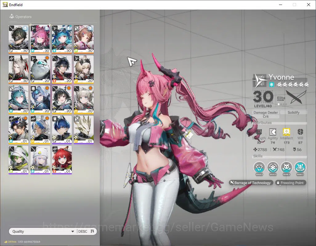 Arknights: Endfield Accounts ASIA|Lv 22|Starter|SSR 4(1Limit) +6(*6WP)| (Yvonne image 1